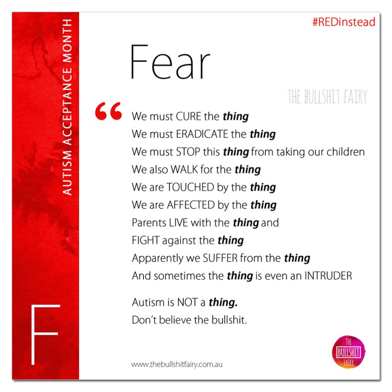 F is for Fear of Autism - Autism Acceptance Month
