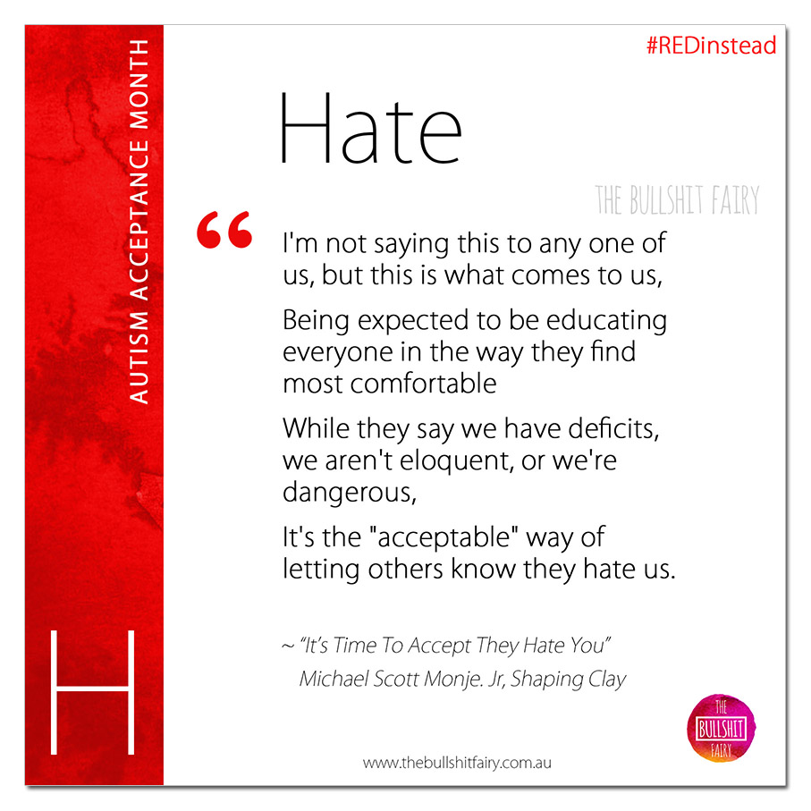 H is for Hate - Autism Acceptance Month